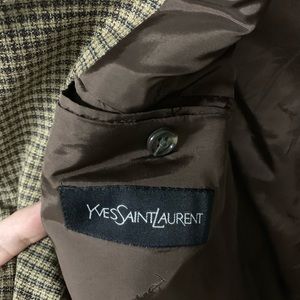 Yves Saint Laurent Suits & Blazers - Yves Saint Laurent Brown Checker Two-Button Blazer Yves Saint Laurent Suits & Blazers - Yves Saint Laurent Brown Checker Two-Button Blazer